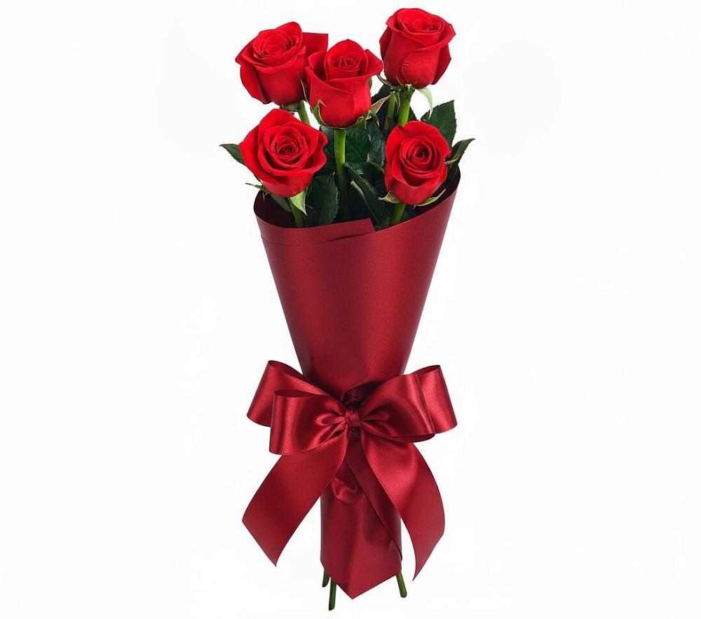Букет 5 Красных роз Эдлесс Лав в Выселках