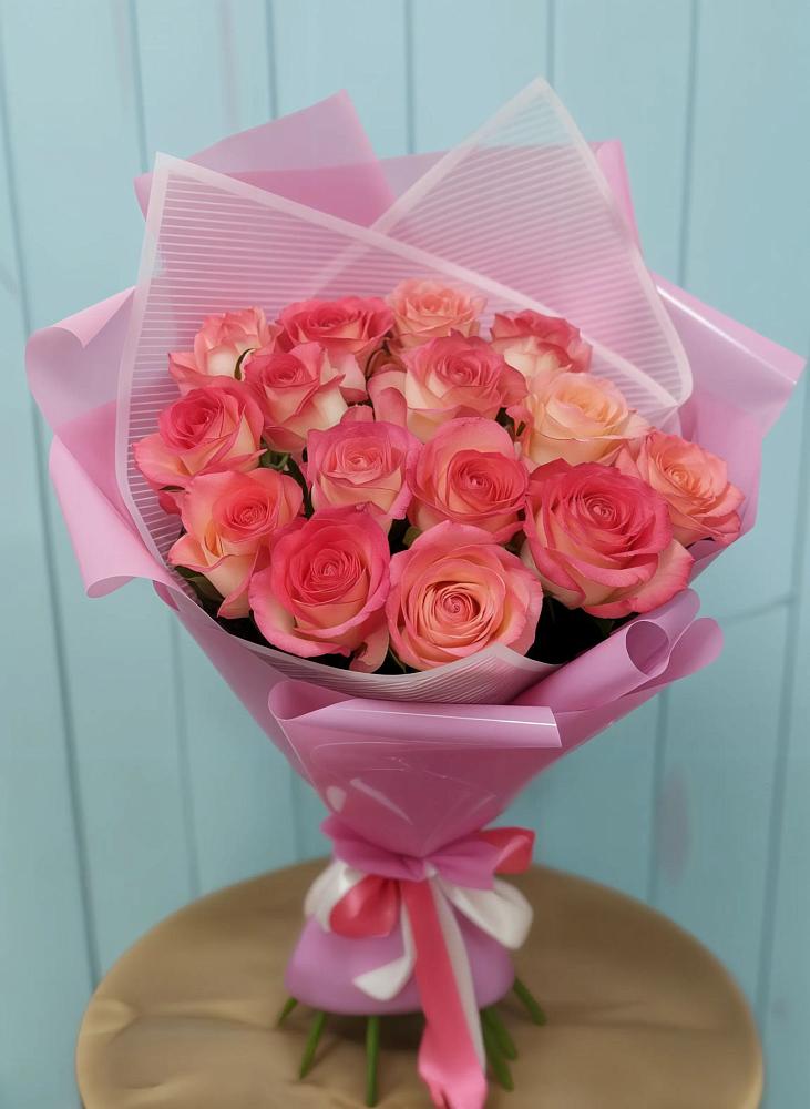 Букет 15 Розовых роз Равель в Выселках