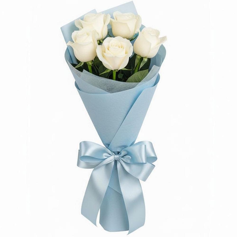 Букет 5 Белых роз Проуд в Выселках