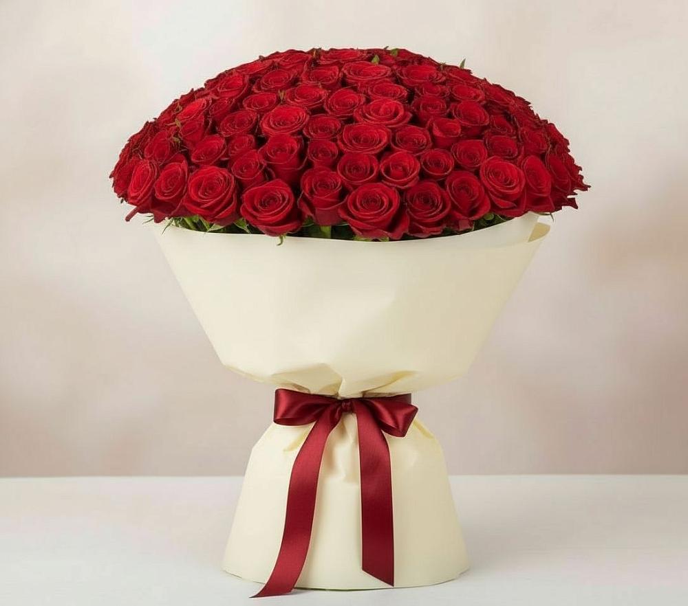 Букет 101 Красная роза Милано в Выселках