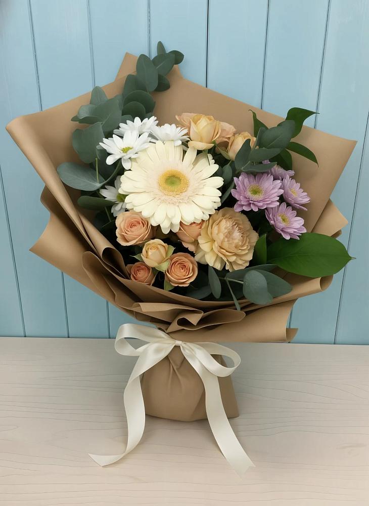 Букет цветов из: Герберы и Хризантемы в Выселках