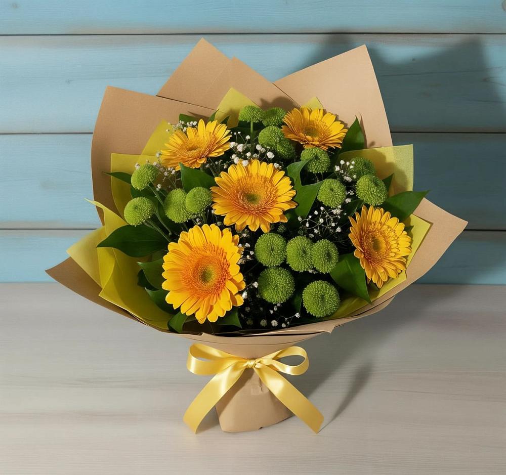 Букет цветов из: Герберы и Хризантемы в Выселках