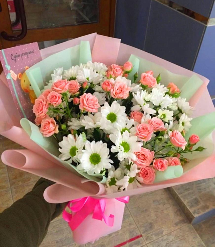 Букет цветов из: Розы и Хризантемы в Выселках