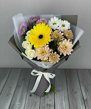 Букет цветов из:  Розы, Герберы и Хризантемы в Выселках