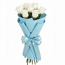 Букет 7 белых роз Проуд в Выселках