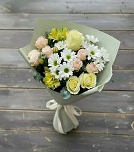 Букет цветов из:  Альстромерии, Розы и Хризантемы в Выселках