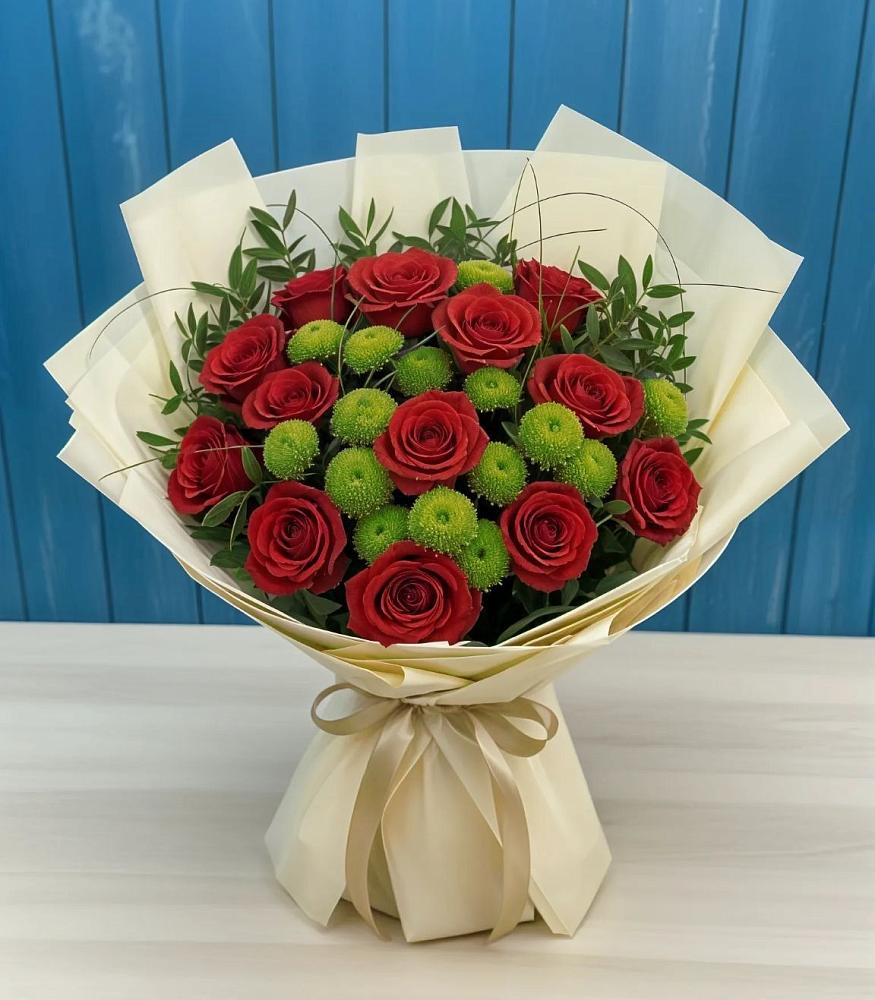 Букет цветов из: Розы и Хризантемы в Выселках