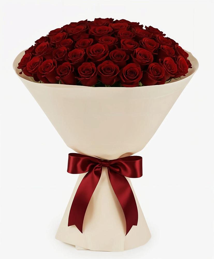 Букет 101 Бордовая роза Блэк Бакарра в Выселках